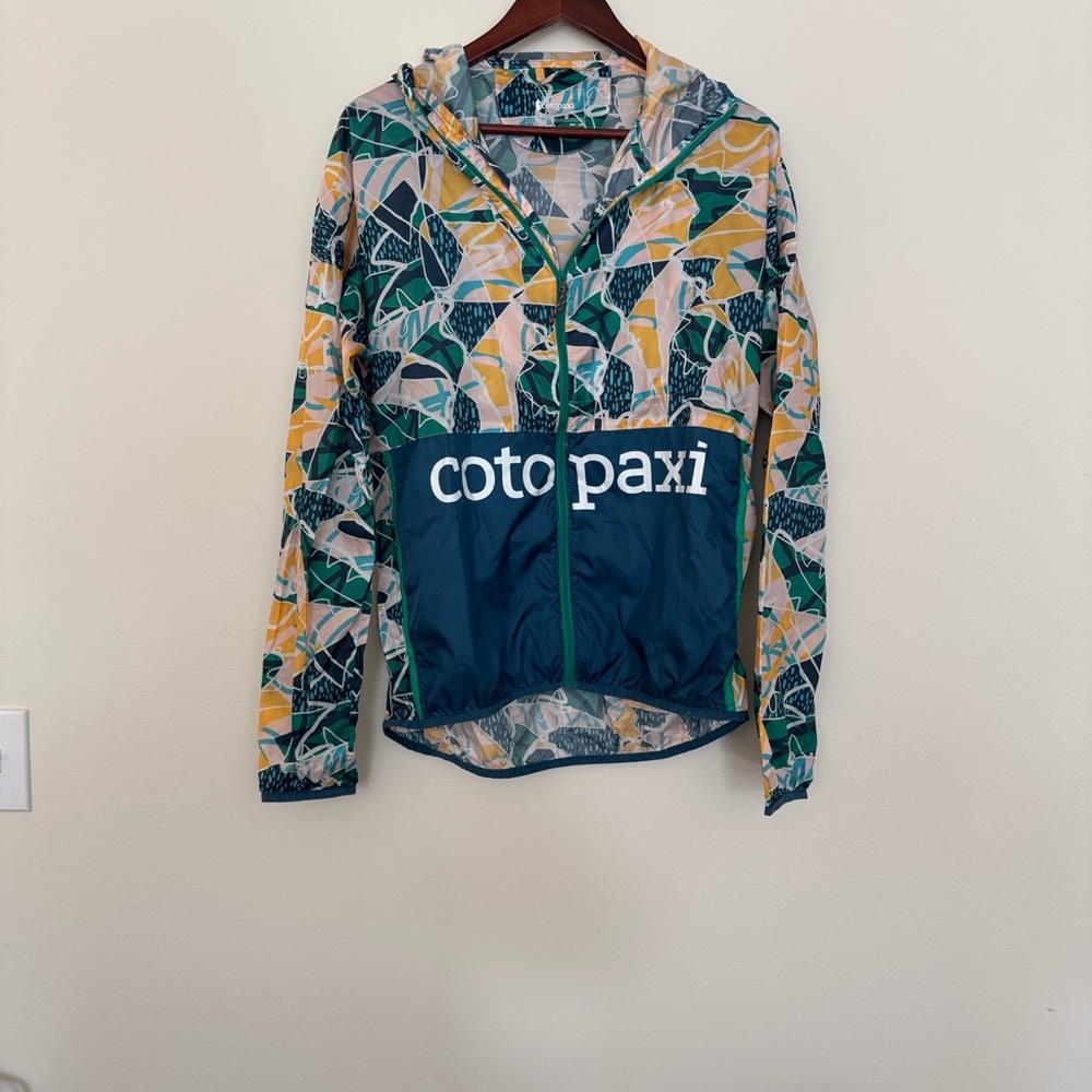 Cotopaxi Teca Abstract Pattern Jacket in Green and Blue